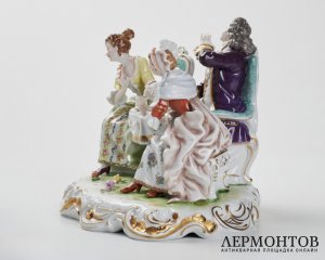 Статуэтка «Чаепитие». Фарфор, Schaubach-Kunst, Unterweißbach, Германия, 1940–1953 годы