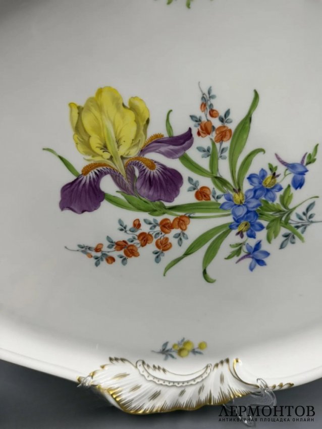 Парадное блюдо «Мейсенский букет». Фарфор, роспись, Meissen, Германия