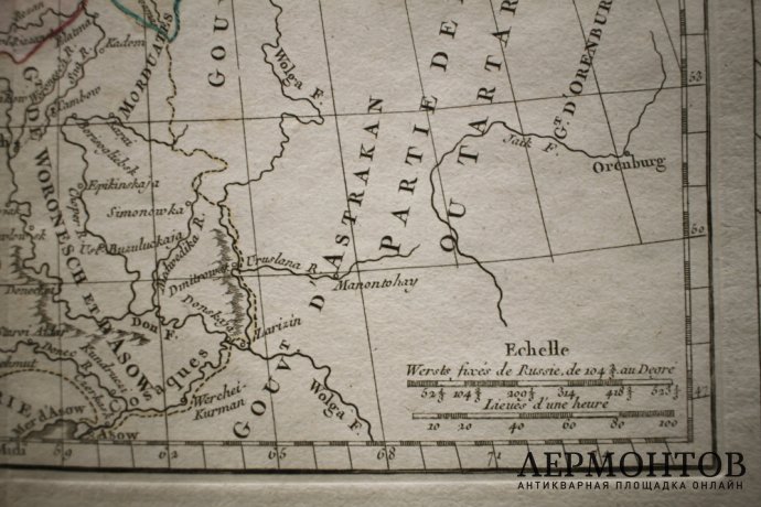 Карта. Европейская часть Российской империи. Louis Brion. Париж, 1766 год.