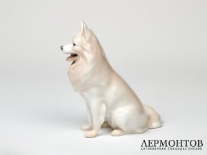 Статуэтка «Шпиц хаски». Фарфор, Royal Copenhagen, Дания, 1923 год