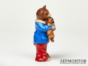 Статуэтка «Котик с щенком». Фарфор, Lorenz Hutschenreuther, Германия, XXI век