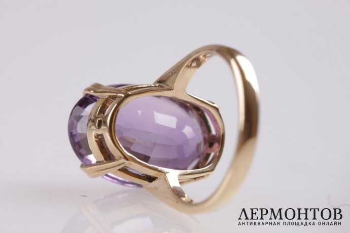 Кольцо с аметистом 12,5 ct. Золото 585 пробы. США 