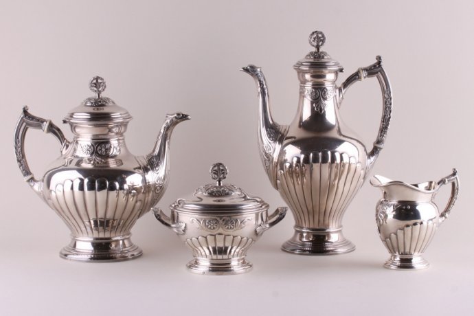 Чайный и кофейный сервиз Emile Puiforcat. Серебро 950 пробы. Франция, XIX в