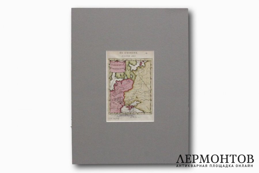 Карта территорий Сарматии Европейской. Россия, Крым. А. М. Мале. Франция, 1683 год.