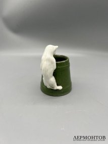 Статуэтка «Кот с бочонком». Фарфор, роспись, Германия, 20 век