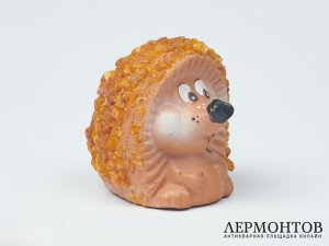 Статуэтка «Ёж». Керамика с янтарной крошкой, СССР, XX век