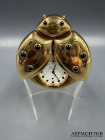 Настольные часы «Божья коровка». Латунь, золочение, оникс, Chopard