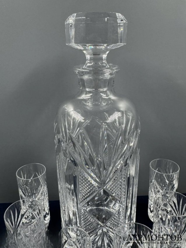 Набор для водки «Imperial»: штоф и 6 стопок. Хрусталь, Faberge