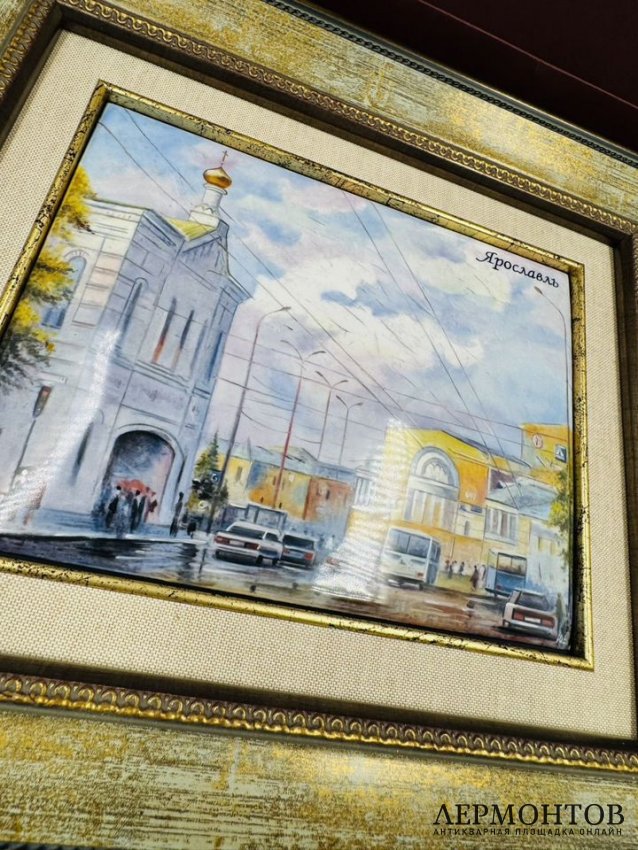 Панно «Ярославль». Медь, эмаль, «Ростовская финифть», художник Ю. Р. Ермаченкова, Рос
