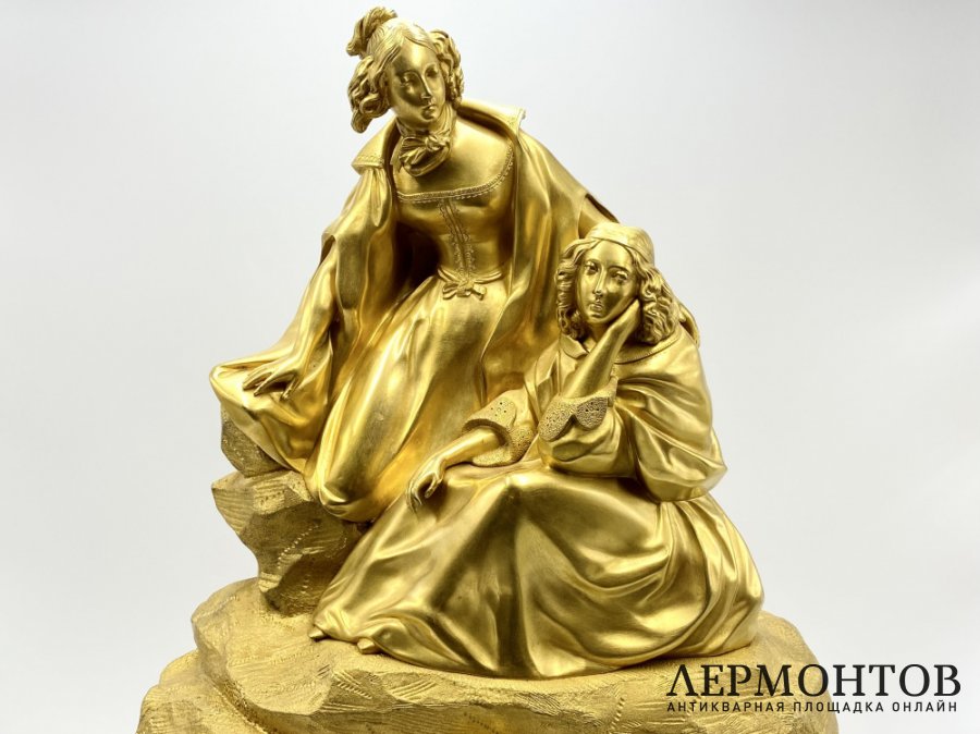 Каминные часы Дамы. Франция, Париж, 1840-е гг. Бронза, золочение. 