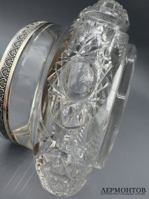 Ваза-конфетница. Хрусталь, серебро 84 пробы, Россия, 1908–1917 годы