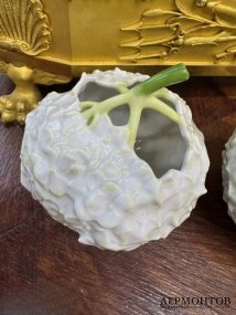 Ваза-розбол «Гортензия». Фарфор, роспись, Royal Copenhagen, Дания, середина 20 века