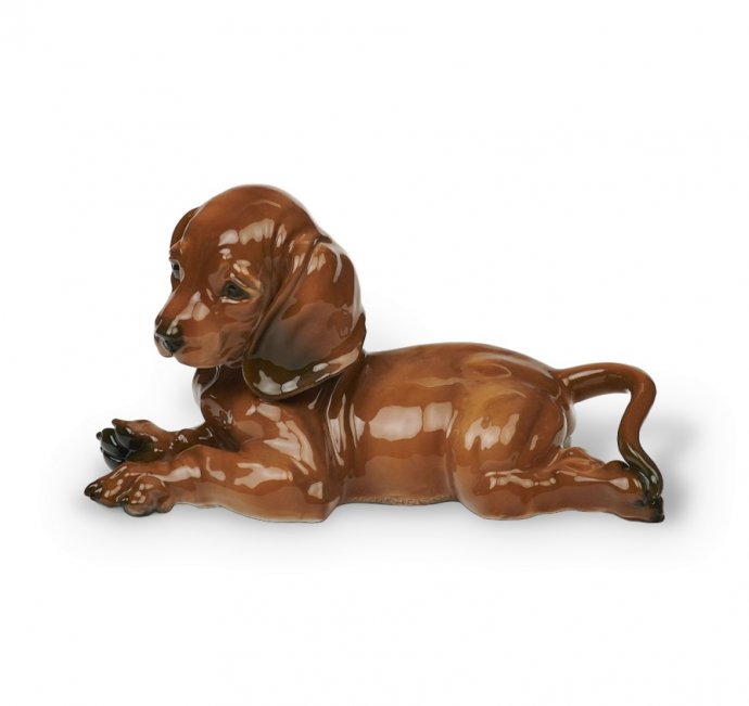 Статуэтка «Щенок таксы». Фарфор, Rosenthal, Германия, 1960 год