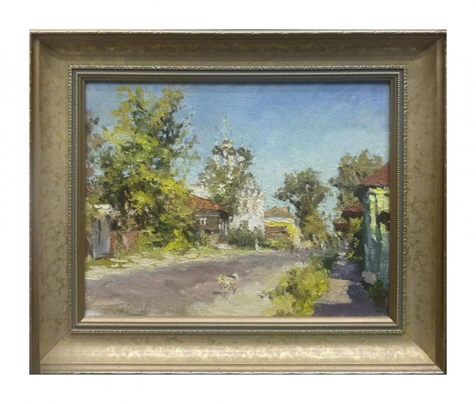 Картина «Посадская улица» (Коломна). Холст, масло, И. Комаровский, 1996 год