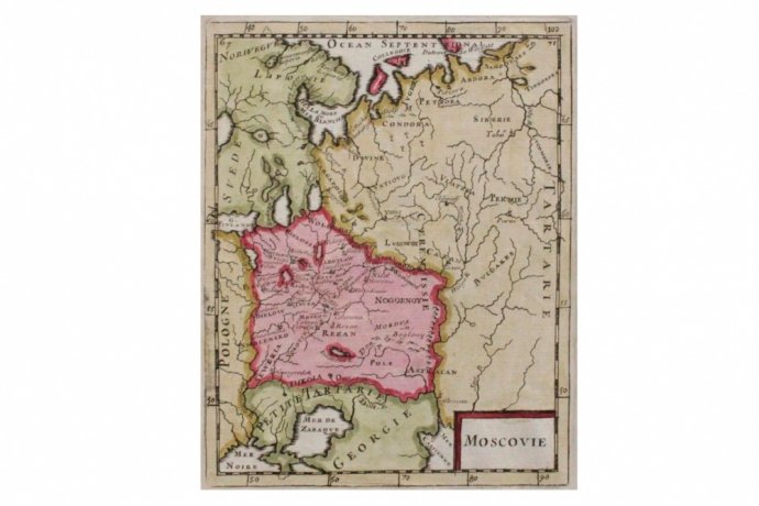 Карта России, Крыма, Грузии, Малой Татарии. А. М. Мале. Франция, 1683 год.