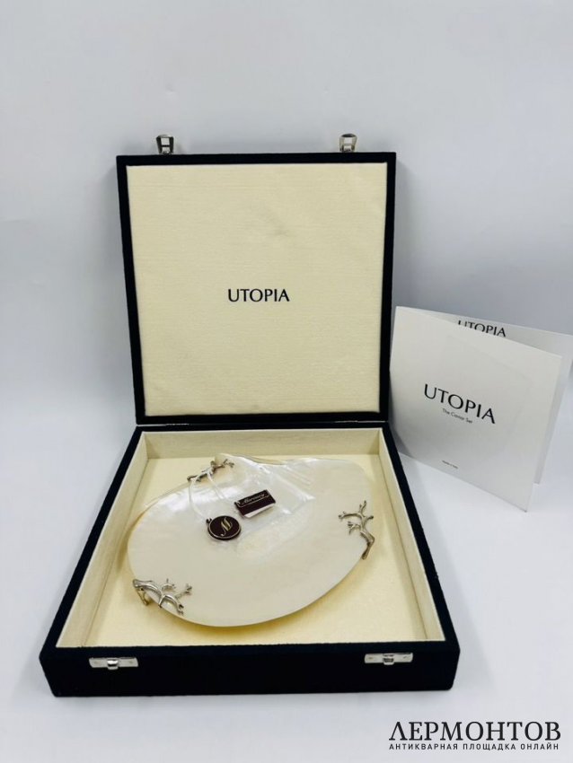 Икорница. Перламутр, серебро 925 пробы, Utopia, Италия