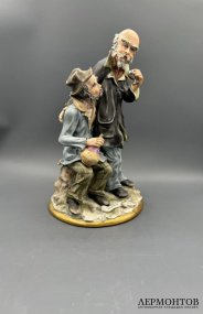 Статуэтка «Веселье». Бисквит, роспись, Villari, Италия, 1980–1990 годы