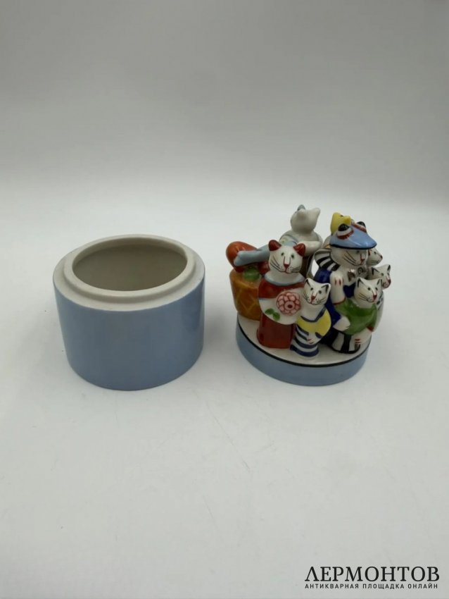 Шкатулка «Коты» из серии «Benedikt & Friends». Фарфор, роспись, Villeroy & Boch, художница R. Benedikt, Германия