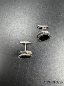 Запонки с ониксом. Серебро 925 пробы, Bvlgari, Италия