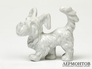 Статуэтка «Скотчтерьер». Фарфор, Schaubach-Kunst, Германия, 1953–1962 годы