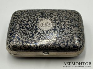Кошелек Кремль. Россия, 19 век. Серебро 84 пробы, чернь.