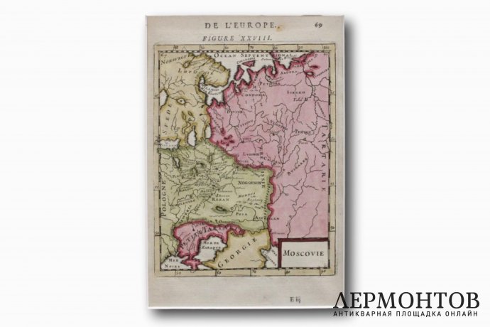 Карта России, Крыма, Грузии, Малой Татарии. А. М. Мале. Франция, 1683 год.