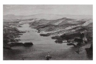 Гравюра. Севастополь перед осадой. Гравер Шройдер. Париж, 1857 год.