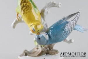 Статуэтка Два волнистых попугая. Фарфор.  Hutschenreuther, Германия, втор. пол. 20 в.