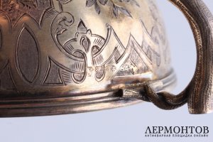 Чайная пара. Жолпин Николай. Серебро 84 пробы. Россия, Санкт-Петербург, 1856 год.