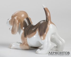 Статуэтка «Щенок бигля». Фарфор, Royal Copenhagen, Дания