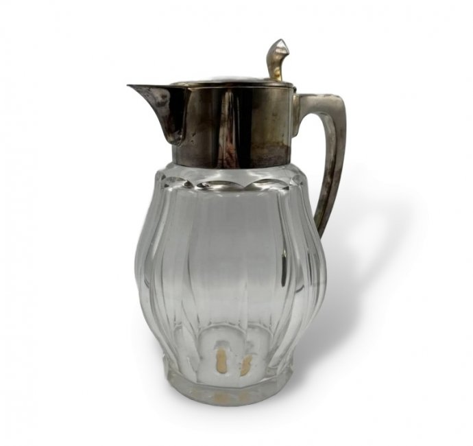 Кувшин для напитков. Серебро 800 пробы, хрусталь, Bruckmann, Германия, 1910–1920 годы