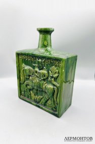 Штоф «Соловей-разбойник». Обливная керамика, СССР, 1-я половина 20 века