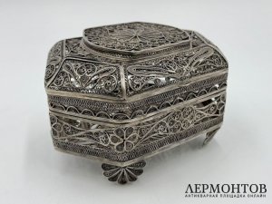 Большая шкатулка. Россия, 1960-70 гг. Серебро 925 пробы, скань.