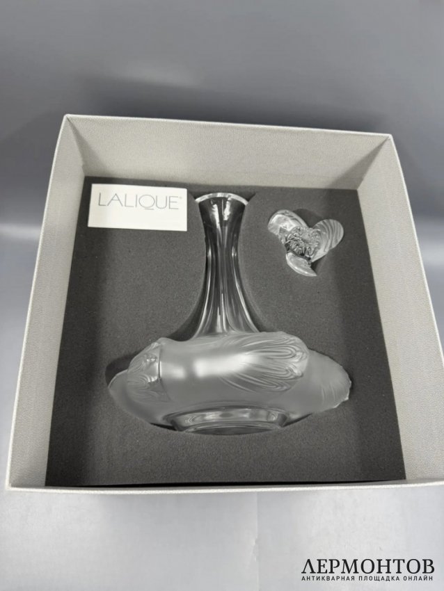 Декантер с пробкой-цветком. Хрусталь, Lalique, Франция, 20 век