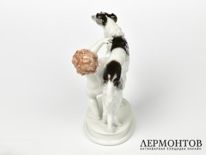 Статуэтка «Путти и борзая». Фарфор, Rosenthal, Германия, 1950 год