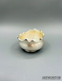 Солонка с фигурным бортом. Серебро 84 пробы, С. Мясоедов, Россия, 1899–1908 годы