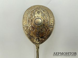 Ложка с пословицей Без соли без хлеба. Россия, 1880-е гг. Серебро 84 пробы.