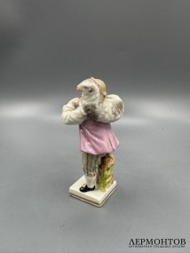 Статуэтка «Юноша с овечкой». Фарфор, роспись, Meissen, Германия, начало 20 века