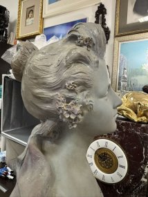 Бюст девушки в стиле ар-нуво. Терракота, Alexandre Peche, Франция, нач. 20 в.