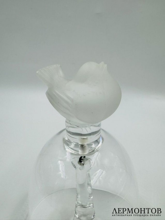 Колокольчик с птенцом. Хрусталь, Lalique, Франция, 2000-е годы