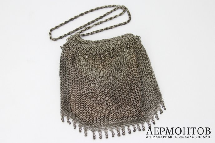 Театральная сумочка-кольчужка. Серебро 84 пробы. Российская империя, 1908-1917.
