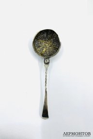 Ситечко. Серебро 84 пробы, скань, мастер А. Афанасьев, Россия, 1795 год