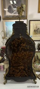 Каминные часы в стиле буль с трубящим амуром. Бронза, черепаховый панцирь, Japy Frères, Франция, 1880–1890 годы