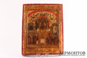 Икона Божией матери О тебе Радуется. Дерево, левкас, темпера. Россия, XVIII-XIX вв.