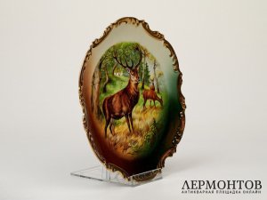 Тарелка «Олень». Фарфор, Zeh, Scherzer & Co., 1880–1910 годы