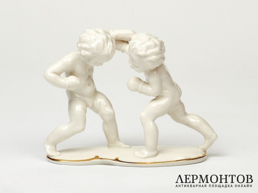 Статуэтка «Боксеры». Фарфор, Lorenz Hutschenreuther, Германия, 1938–1955 годы