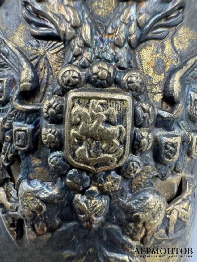 Стакан с государственным гербом России. Серебро 84 пробы, В. Балабанов, Россия, 1908–1917 годы