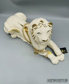 Скульптура «Лев». Керамика, золото, платина, стразы Swarovski, Ahura, Италия, современная работа