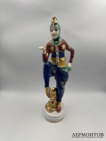 Статуэтка «Корейский танец». Фарфор, роспись, золочение, Rosenthal, скульптор К. Хольцер-Дефанти, Германия, 1927 год