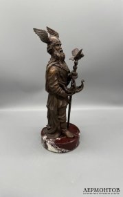 Скульптура «Викинг с совой». Бронза, камень, авторская работа